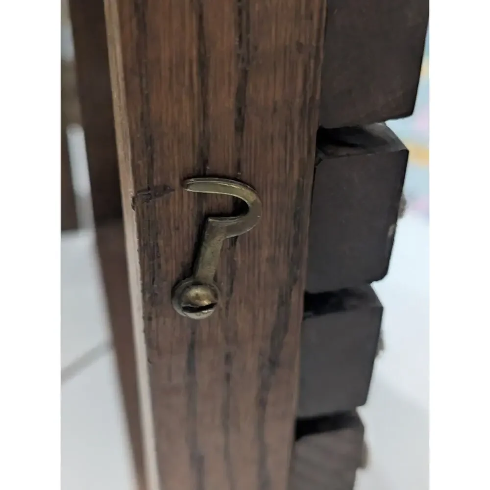 Vintage Folding Solid Wood Slatted Storage Chest Magazine Rack Rustic Decor